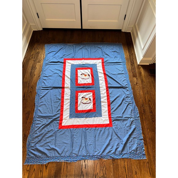 Vintage 70s Patchwork Quilt Twin Size Handmade American Heritage Childs Kids Bed - Picture 4 of 7